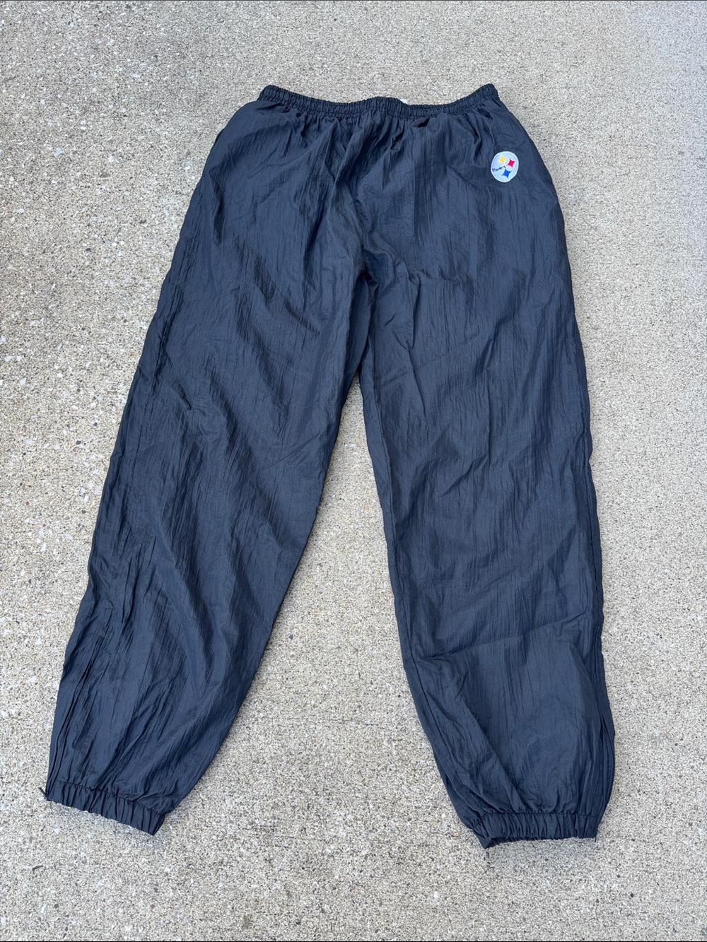 Men’s Vintage 90s Logo 7 Steelers Nylon Pants Size L